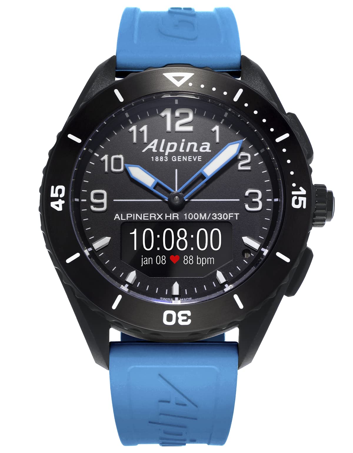 Alpina Reloj Análogico-Digital para Hombres de Cuarzo con Correa en Caucho AL-284LBBW5AQ6