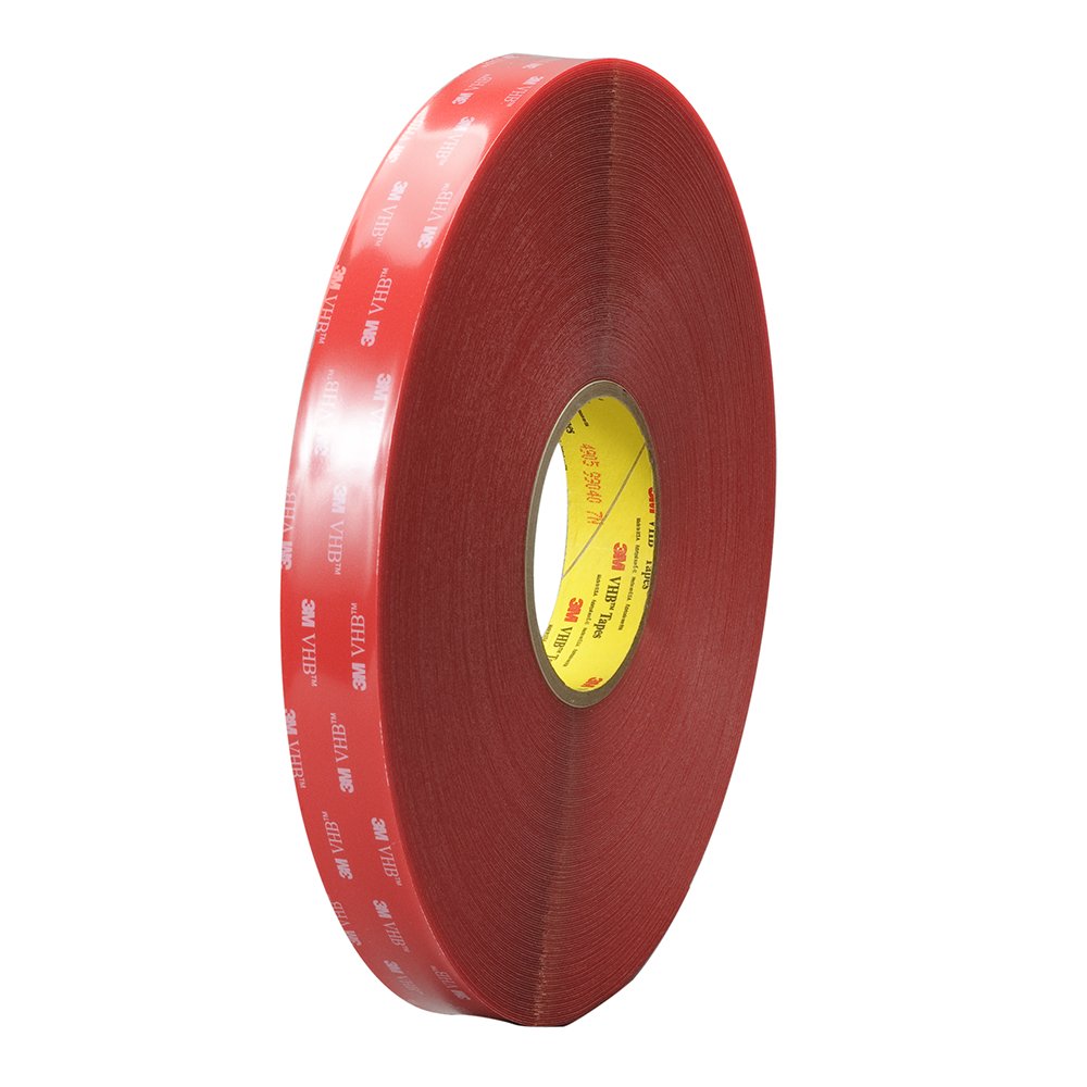TapeCase 3M 4905 Cinta acrílica transparente de doble cara de 3.25 pulgadas x 36 yardas, rollo de 8.25 cm x 36 yardas
