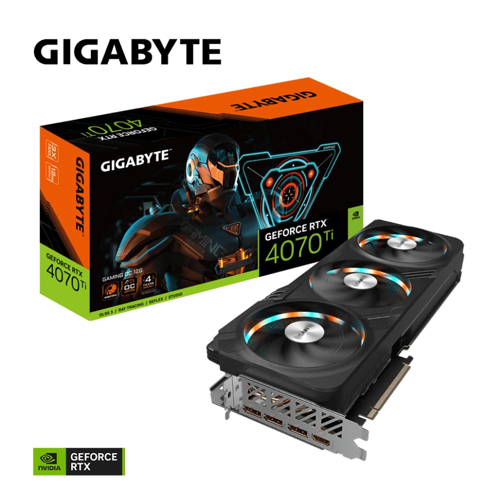 GIGABYTE GeForce RTX 4070 TI GAMING OC 12GB Targeta gráfica - 12GB DDRX6 21Gbps 192bit, PCI-E 4.0, Core 2565Mhz, RGB, DisplayPort 1.4, HDMI 2.1a, NVIDIA DLSS 3, GV-N407TGAMING OC-12GD