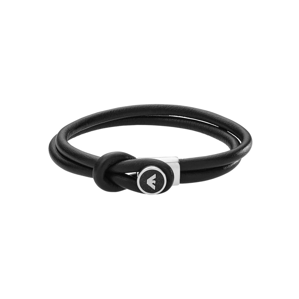 Emporio Armani Pulsera para Hombre, 18.50cm Pulsera de Acero Inoxidable de Plata, EGS2212040, Negro Plomo