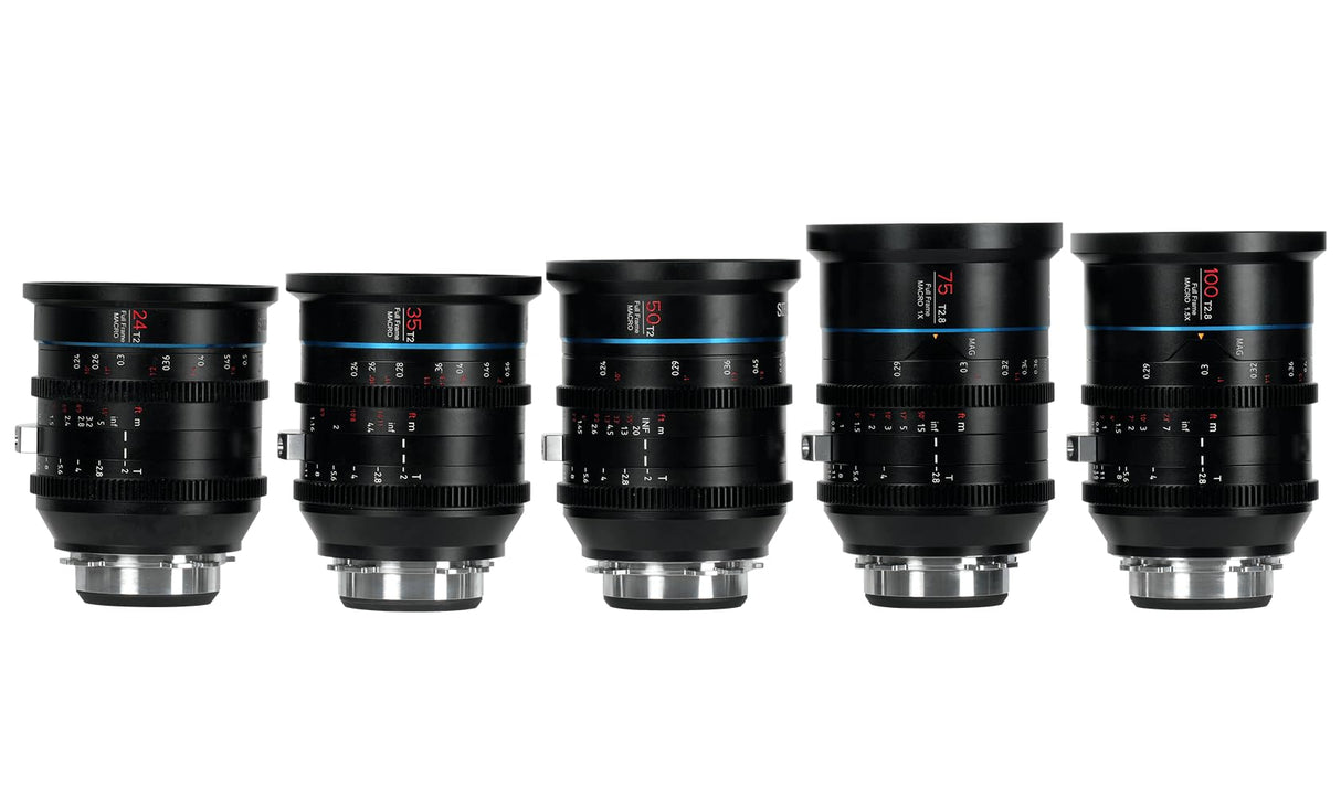 SIRUI Jupiter Macro T2 - Juego de Lentes Cine Prime de fotograma Completo (24 mm, 35 mm, 50 mm, 75 mm y 100 mm), para cámaras de Montaje PL