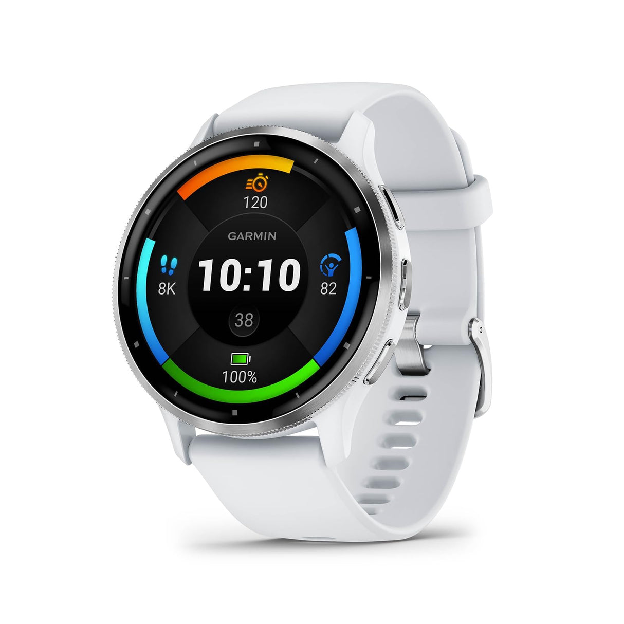 Garmin Venu 3, Smartwatch Premium con GPS, AMOLED, Funciones avanzadas de Salud y Forma física, más de 30 Aplicaciones Deportivas, 14 días de autonomía, Blanco