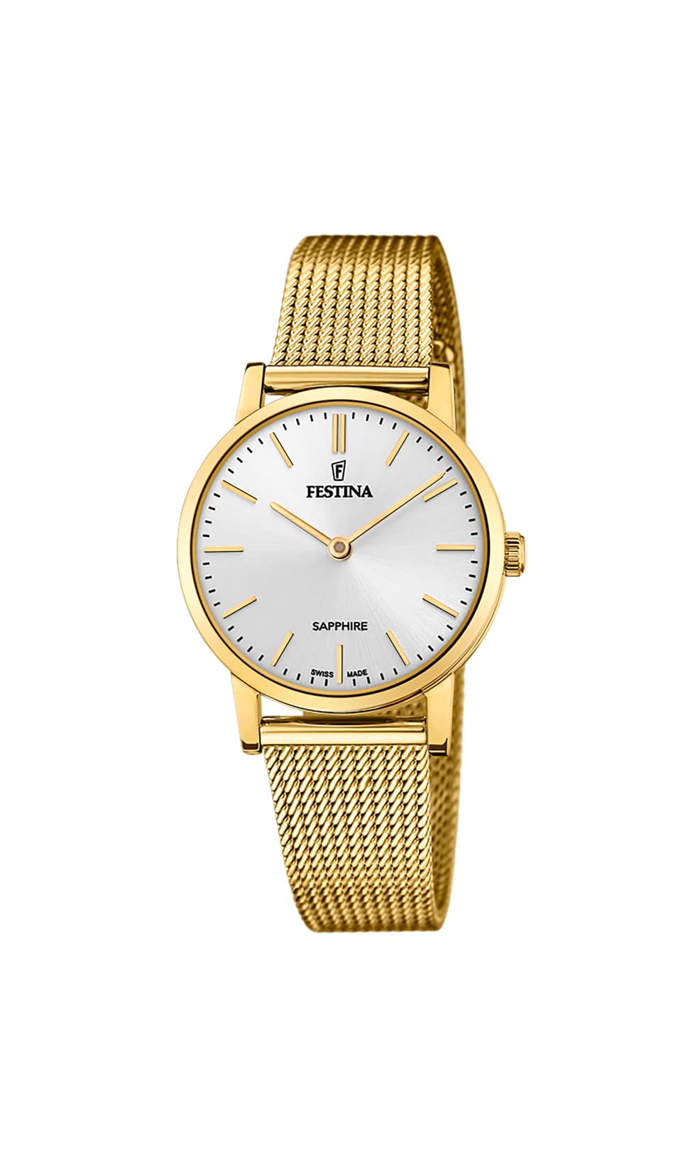 Reloj FESTINA para Mujer F20023/1 Swiss Made Caja de Acero Inoxidable 316l Dorado Correa de Acero Inoxidable 316l Dorado