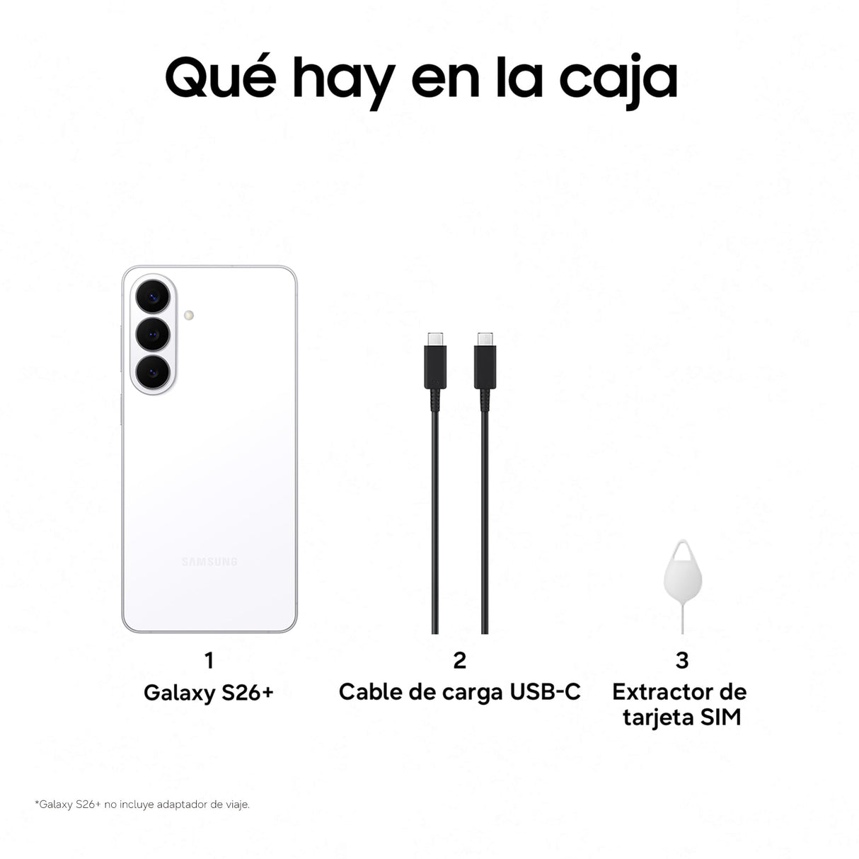 Samsung Galaxy S26+ 512GB, Teléfono Móvil con Galaxy AI, Cámara 50MP, 12GB RAM, Batería 4900mAh, Garantía del Fabricante 3 Años + 1 Año Extra, Color Blanco (Versión Española)