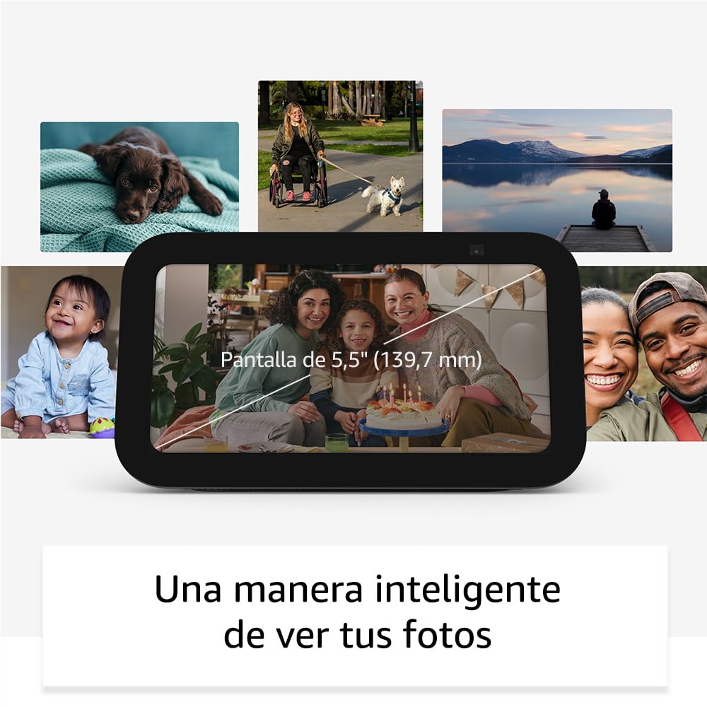 Echo Show 5 (Última generación) | Pantalla táctil inteligente con Alexa diseñada para controlar tus dispositivos de Hogar digital y más | Antracita