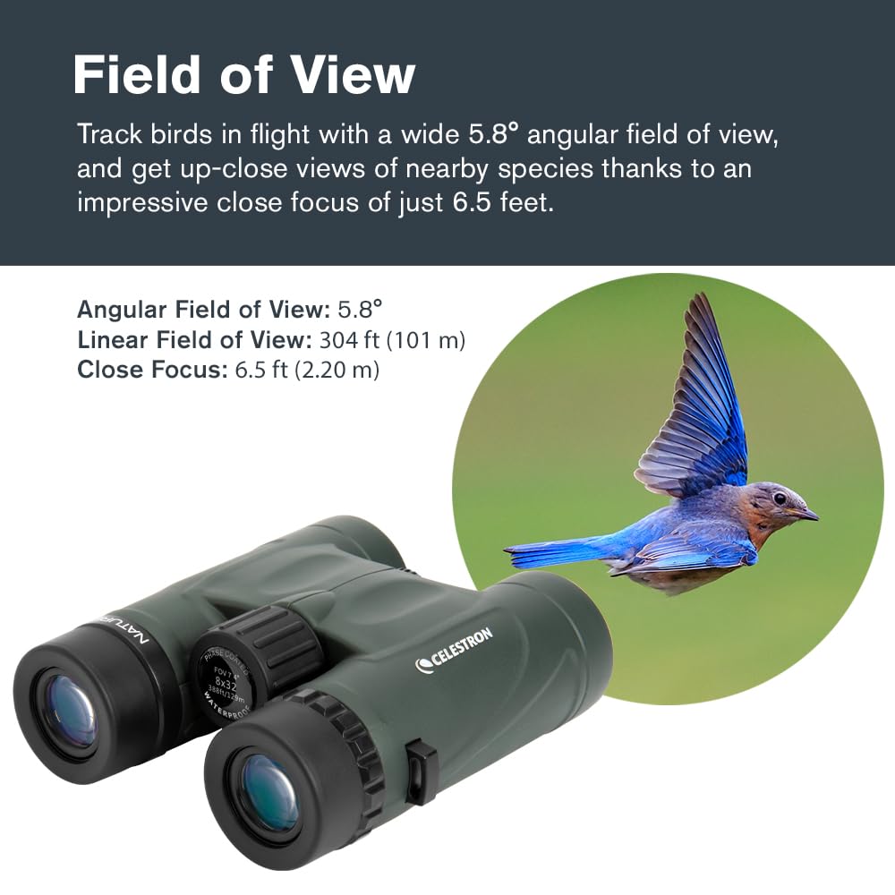 Celestron 71331 Nature DX 10x32: prismáticos con prisma BaK-4, verde