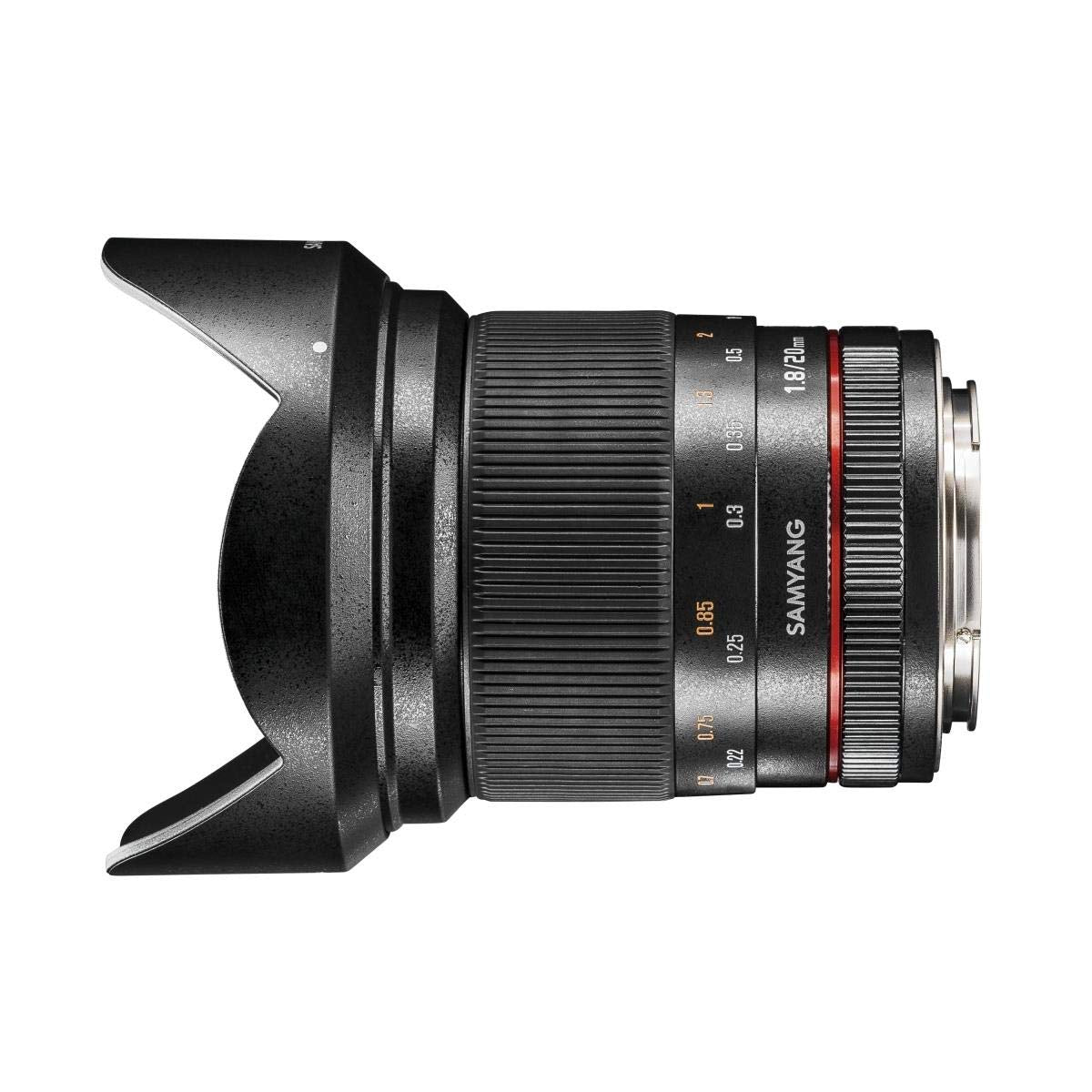Samyang DSLR - Objetivo fotográfico para Fuji X (20 mm, F1.8 ED, AS UMC), Negro