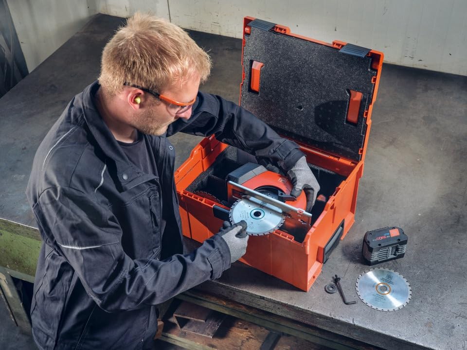 FEIN Sierra circular para metal a batería F-IRON Cut 57 AS para un corte en frío rápido y preciso de chapas, tubos y perfiles. Compatible con baterías AMPShare/Bosch18 V, sin baterías y cargador