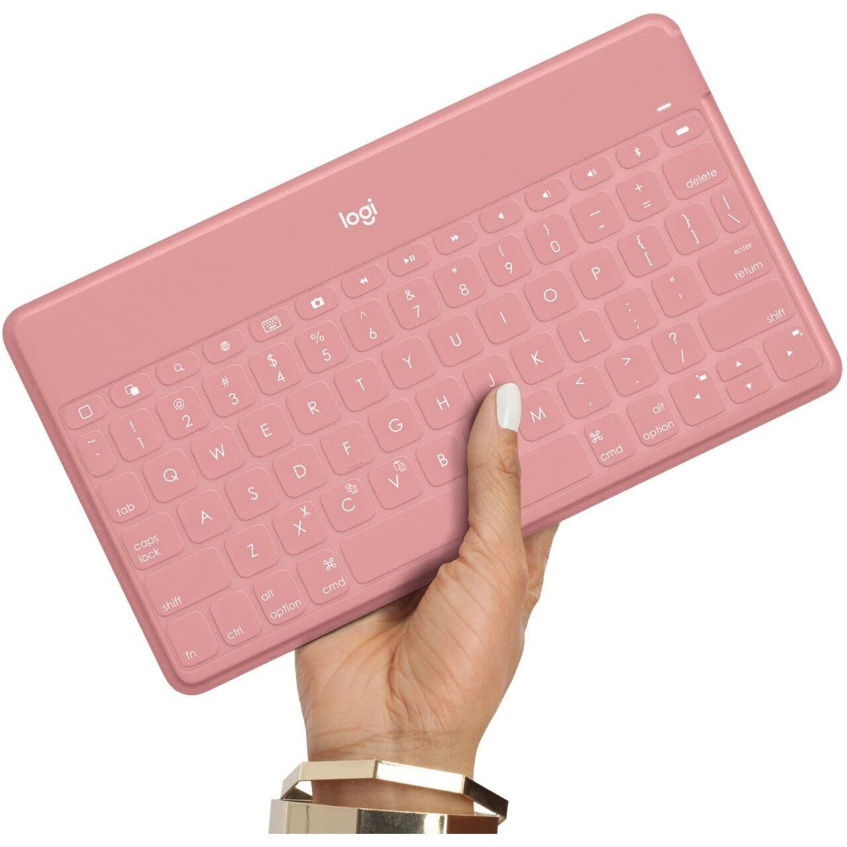 Logitech Keys-To-Go Teclado Inalámbrico Bluetooth para iPhone, iPad, Apple TV, Disposición QWERTZ Alemán, Rosa