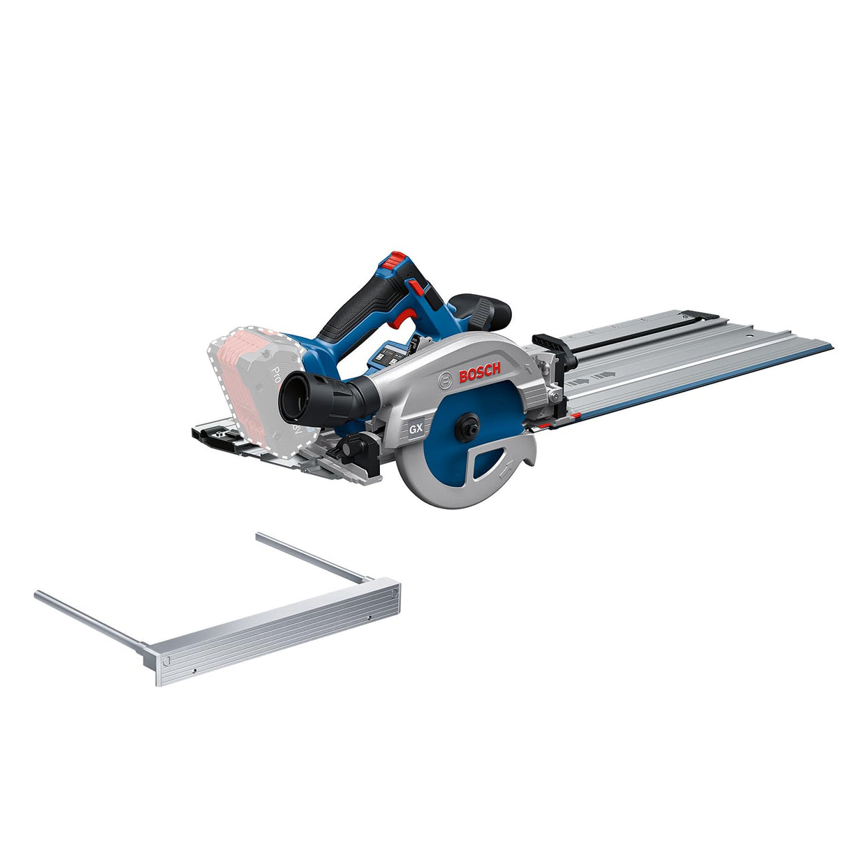 Bosch Professional 18V System sierra circular a batería GKS 18V-57-2 GX, incl guía paralela, FSN 440, sin batería/cargador