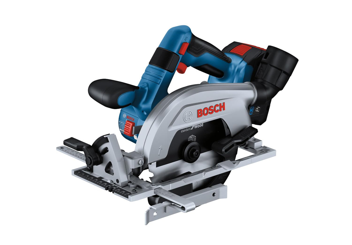 Bosch Professional 18V System GKS 18V 57-2 L - Sierra circular a batería (disco izquierda, Brushless, Ø 165 mm, profundidad de corte 57 mm, 2 baterías ProCORE 5.5Ah, en L-BOXX)