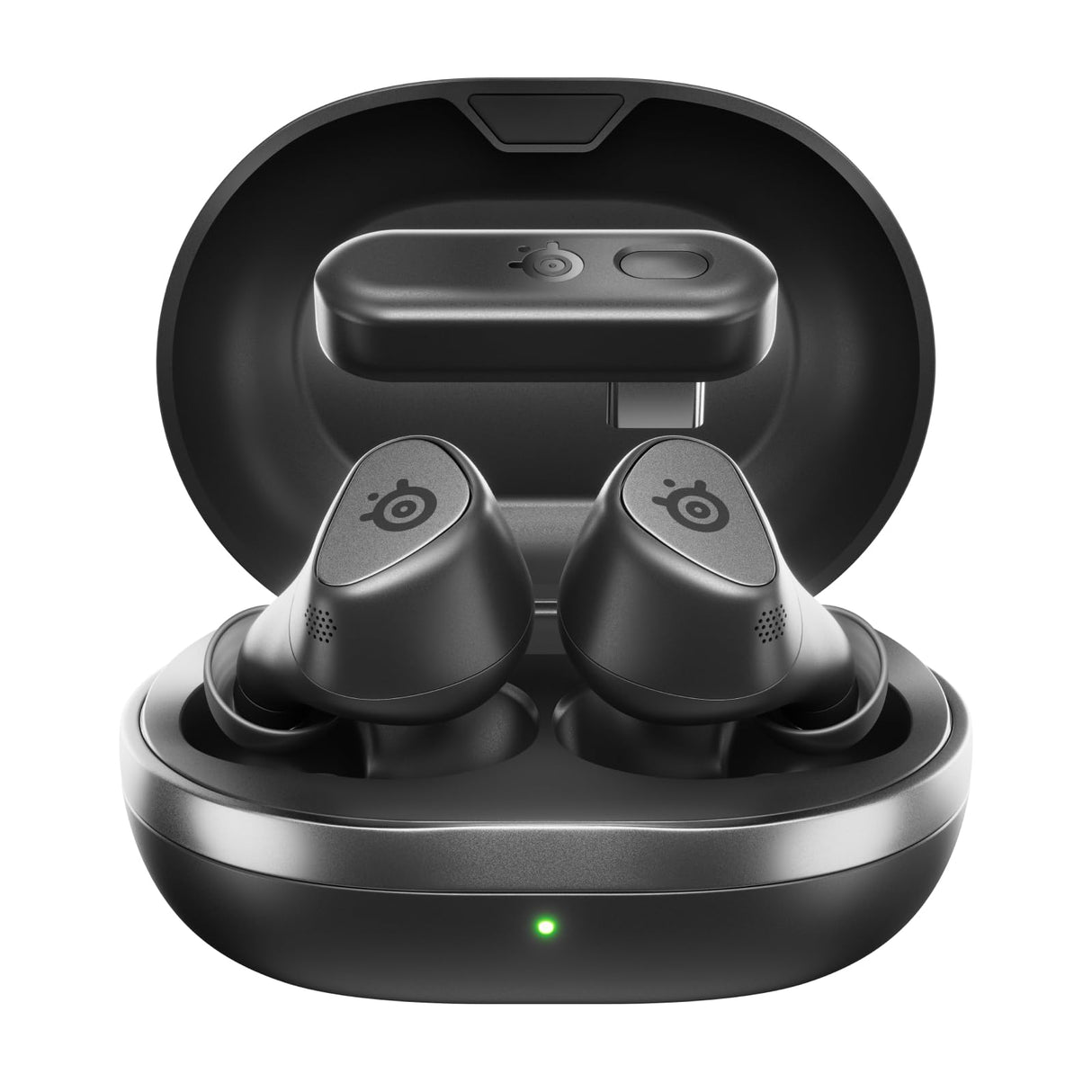 Steelseries Arctis GameBuds™ para Playstation - Auriculares inalámbricos para Juegos - 2,4 GHz + BT5.3 - Modo ANC/Transparencia - Resistencia al Agua IP55-40 Horas de autonomía - Carga inalámbrica