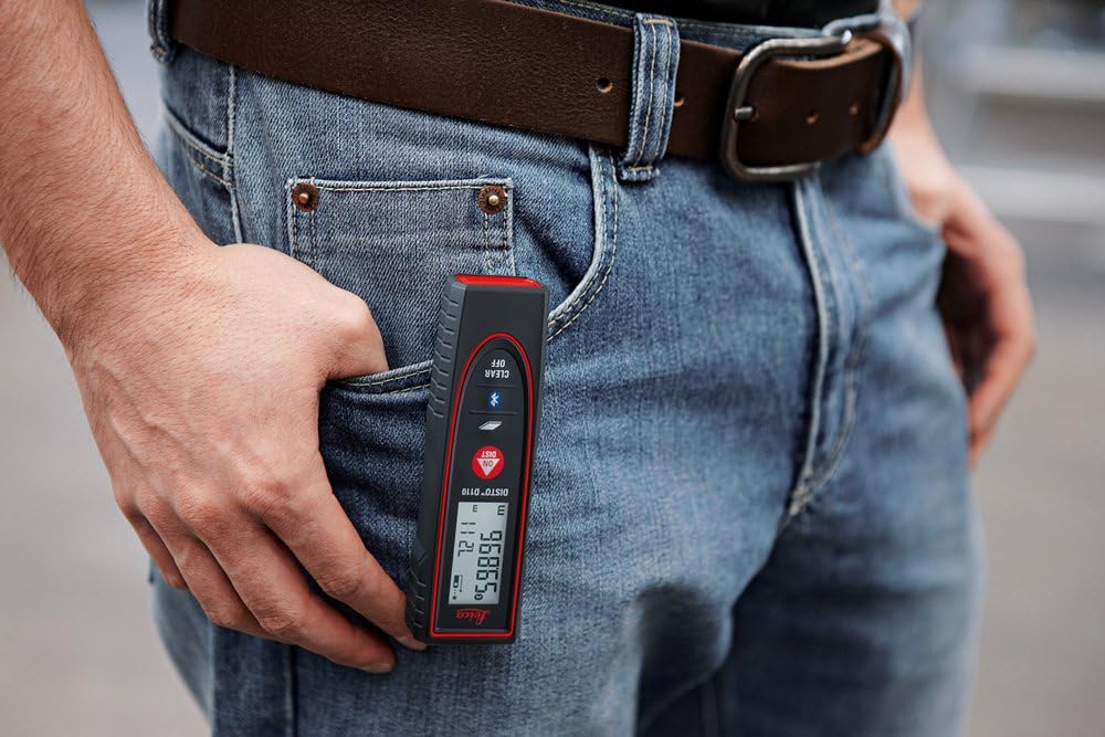Leica DISTO D110: Medidor láser de distancia compacto con Bluetooth (se conecta a aplicaciones) para mediciones de distancia y área (uso en interiores con un alcance de 60 m)