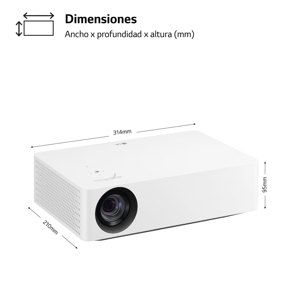 LG CineBeam HU70LS - Proyector TV 4K con SmartTV webOS 4.5, hasta 140", Fuente LED 4 Canales, 1.500 lúmenes, Resolución 3840x2160, Conectividad Inalámbrica, Color Blanco