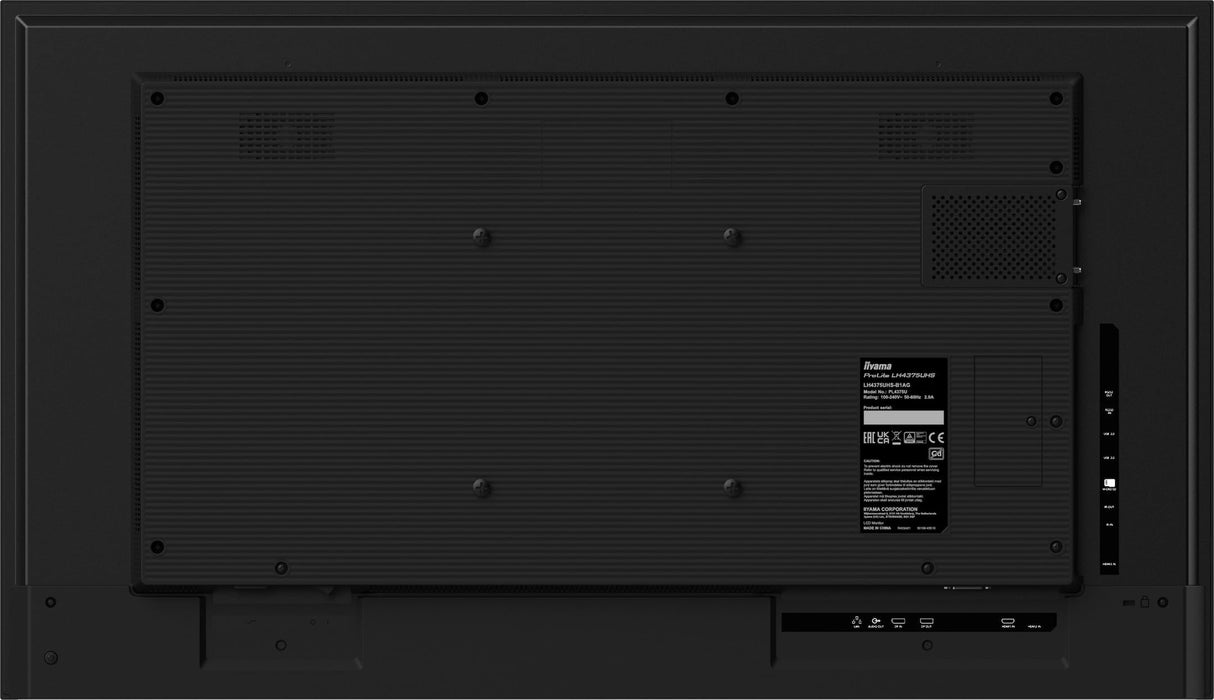 iiyama LCD de 50 Pulgadas 3840X2160 9.5MS LH5041UHS-B2AG 5000:1 HDMI VGA