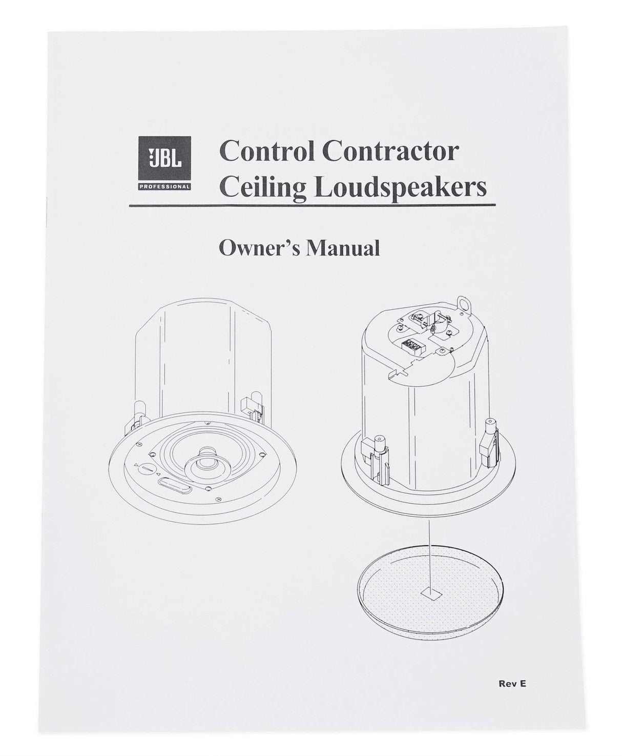 JBL Professional Control 26C 2-Way, 6.5” Round In-Ceiling Speaker with Metal Back-Can. 16 Ohm, 150 Watt. Sold as Pair. White, Paintable Grille.