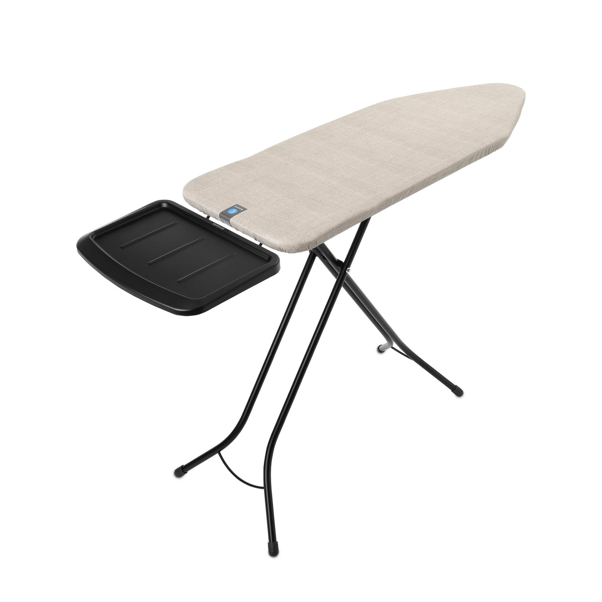 Tabla de planchar Brabantia C, 124x45cm - Denim Grey | 100% algodón Comercio Justo | Tabla de planchar estable y grande | Plegable, altura ajustable, soporte plancha vapor | Cert. Comercio Justo y C2C