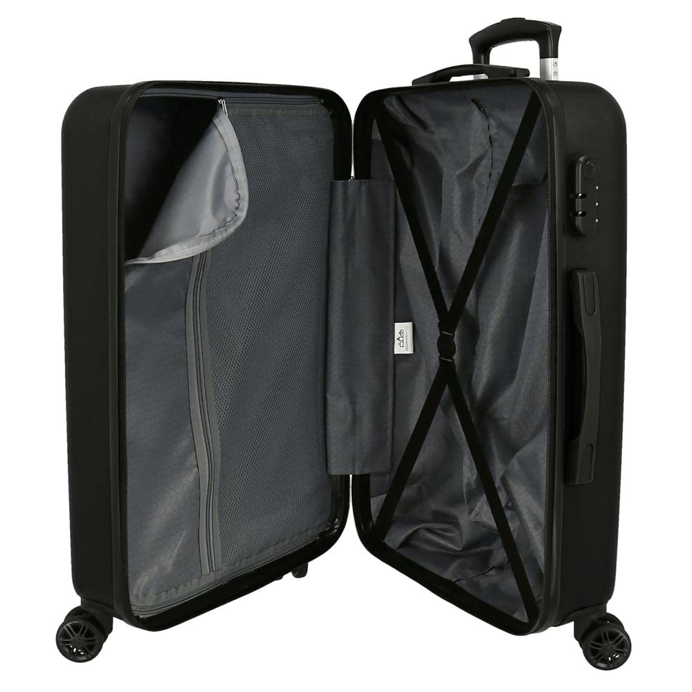Roll Road Roll Road Gamers Maleta mediana Negro 46x65x23 cms Rígida ABS Cierre de combinación lateral 56 3 kgs 4 Ruedas dobles