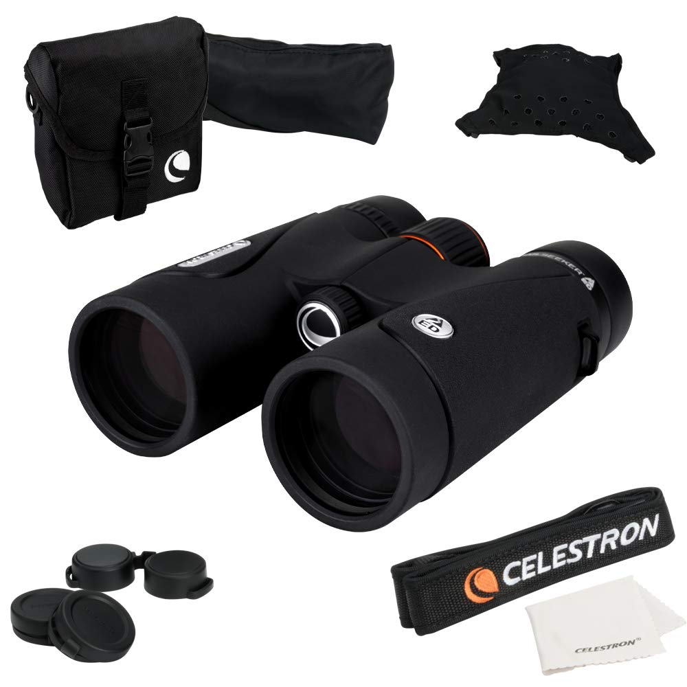 Celestron 71407 TrailSeeker ED: prismáticos con prisma de techo 10 x 42, lente con revestimiento múltiple completo, prisma BaK-4, negro