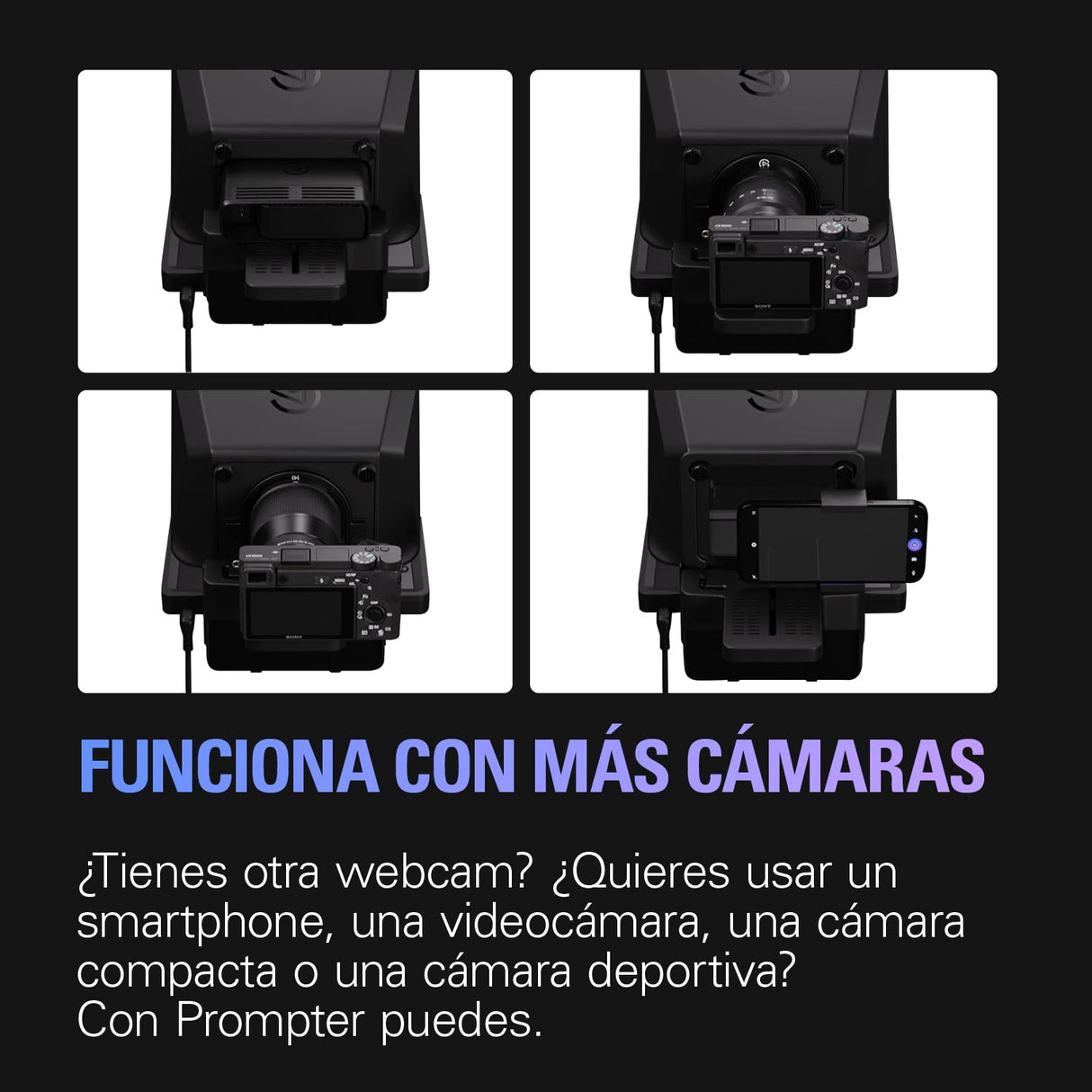 Elgato Prompter – Teleprompter con pantalla incorporada, YouTube, Twitch, Zoom, Teams y más, compatible con DSLR, Webcam, Smartphone, segundo monitor, funciona con Mac, PC & Stream Deck