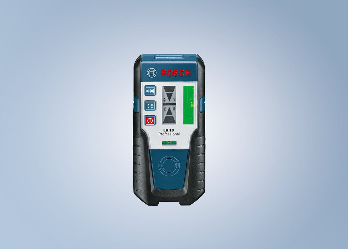 Bosch Professional Receptor láser LR 1 G (haz láser verde, 1 batería de 9 V, alcance 0–200 m)