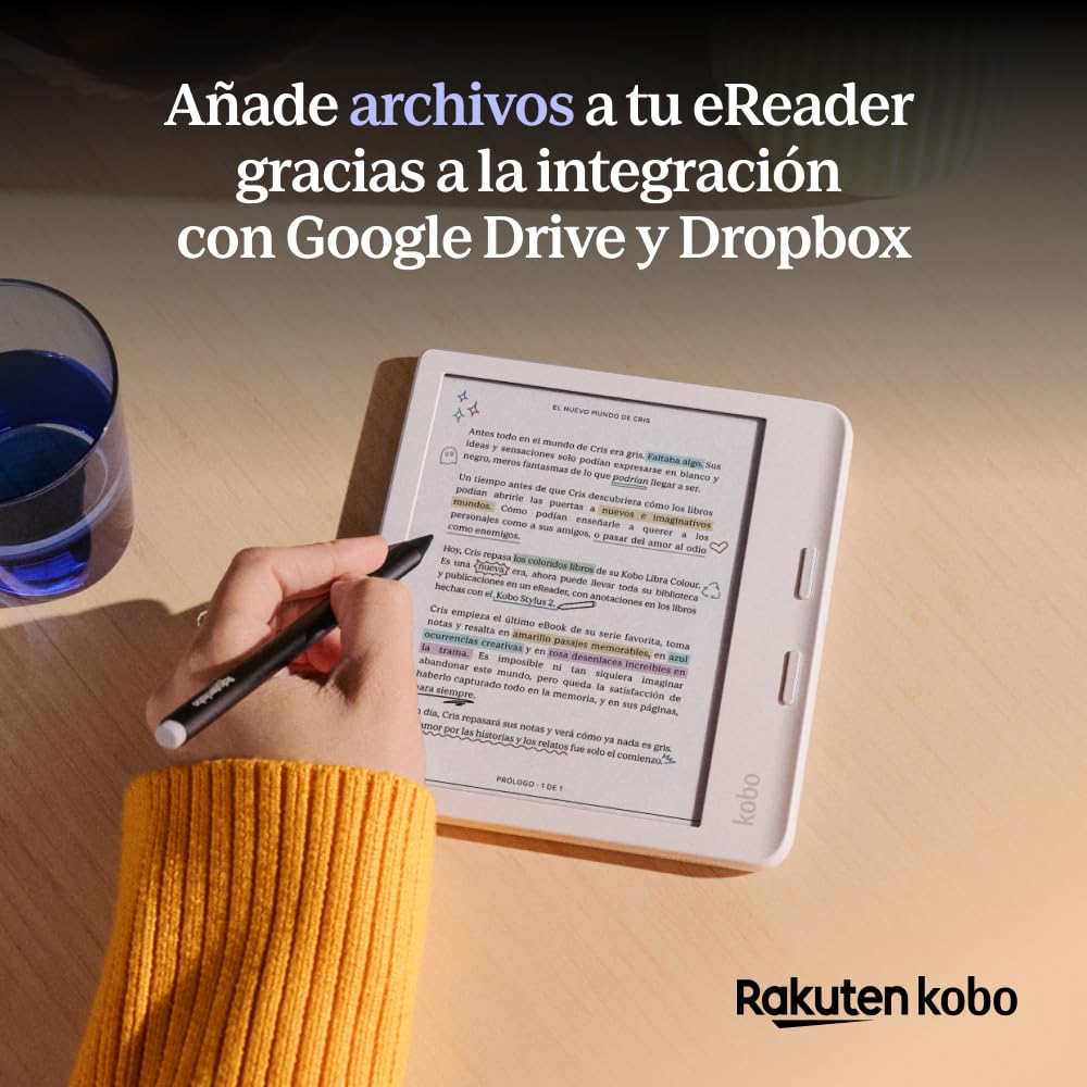 Kobo Libra Colour eReader | Pantalla E Ink Kaleido™ 3 de 7" | Temperatura del Color y Brillo Ajustables | Reducción luz Azul | eBooks y AudioBooks | Memoría 32 GB | Resistente al Agua | Negro