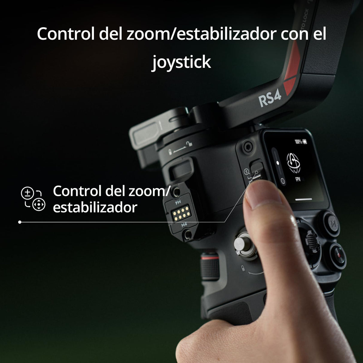 DJI RS 4, estabilizador en 3 Ejes para cámaras DSLR y sin Espejo Canon/Sony/Panasonic/Nikon/Fujifilm, con grabación Vertical nativa de 2.ª generación, Joystick de Cambio de 2 Modos, Brazos de teflón