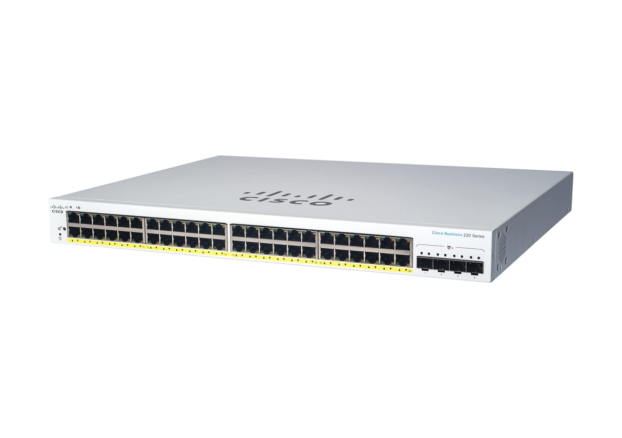 Cisco Switch inteligente Cisco Business CBS220-48P-4G | 48 puertos GE | PoE | 4 SFP de 1 G | 3 años de garantía limitada de hardware (CBS220-48P-4G-EU)