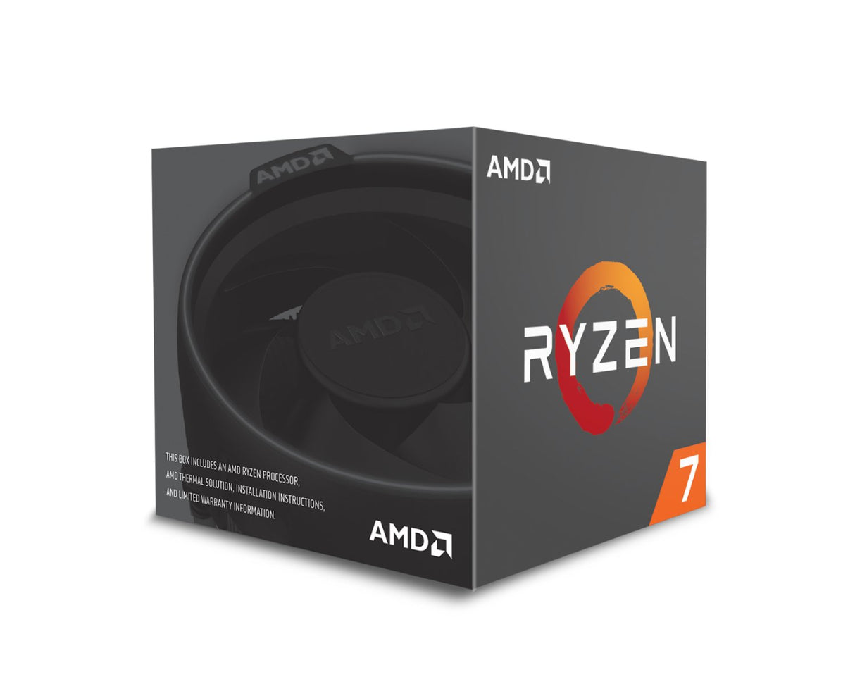 AMD Ryzen 7 2700 - Procesador con disipador de calor Wraith Spire LED (20 MB, 8 núcleos, velocidad de 4.10 GhZ, 65 W)