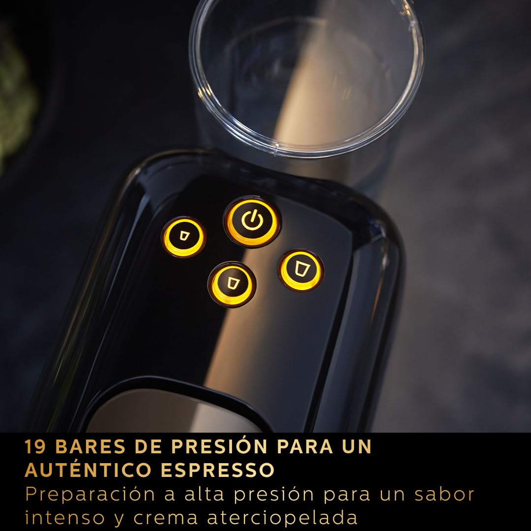 Cafetera de Cápsulas L'OR Barista – Doble Shot, Reconocimiento Dual de Cápsulas, 19 Bares, Nespresso, Bandeja de Goteo Ajustable, Tamaños de Café Personalizables LM8012/66, 1,1 l