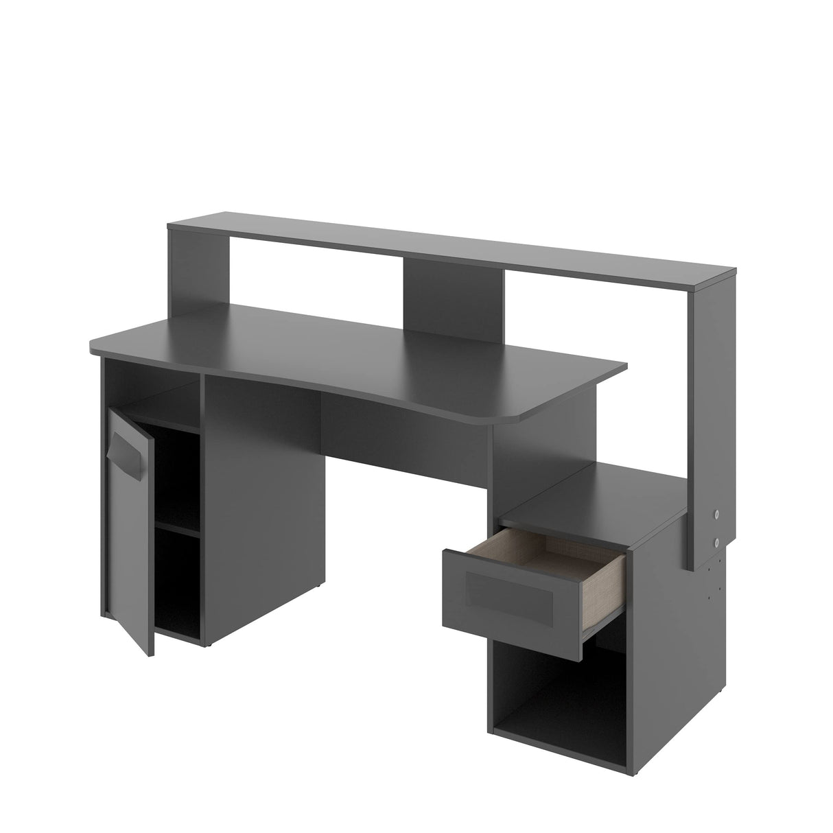 DEKIT GRUPO RIMOBEL FOSK - MESA ESCRITORIO GAMING 85-98x154x62-69 cm - GRAFITO