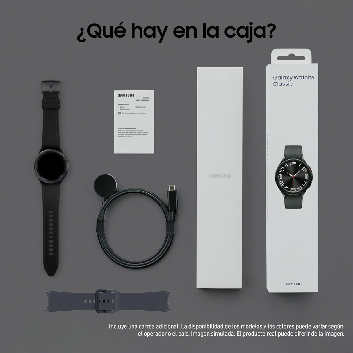 Samsung Galaxy Watch6 Classic Bluetooth, 43 mm + Correa de recambio - Smartwatch, Control de Salud, Seguimiento Deportivo, Batería de Carga Rápida, Negro (Versión Española)