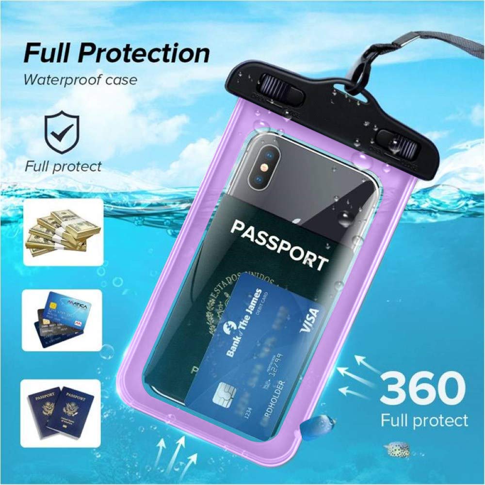 Sovica Funda Impermeable Compatible con Xiaomi Mi A2 Certificado IPX8 Funda acuatica Bolsa Sumergible Waterproof Case (Violeta)