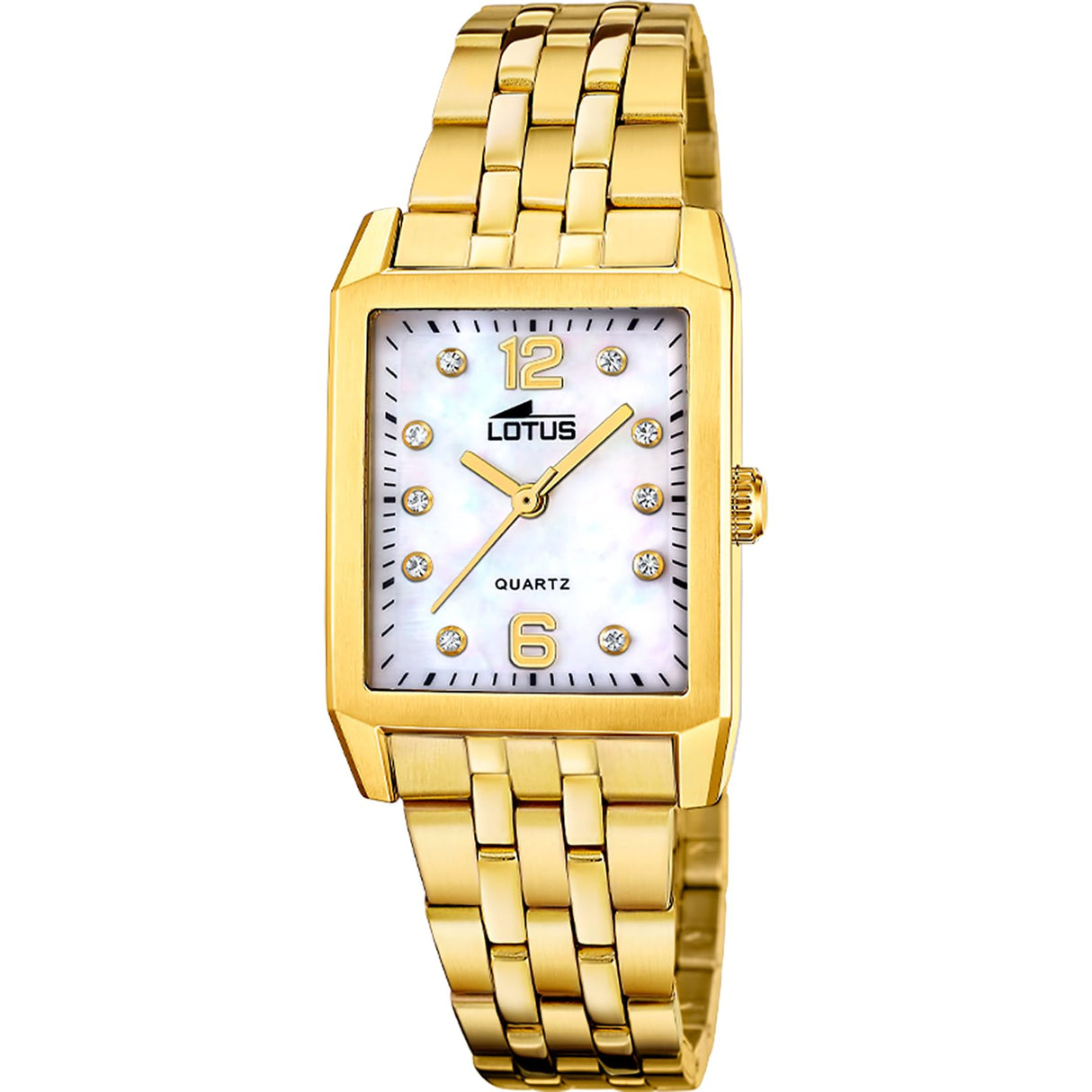 Lotus Reloj Mujer 18986/1 Square Series Caja de Acero Inoxidable 316l Dorado Correa de Acero Inoxidable 316l Dorado