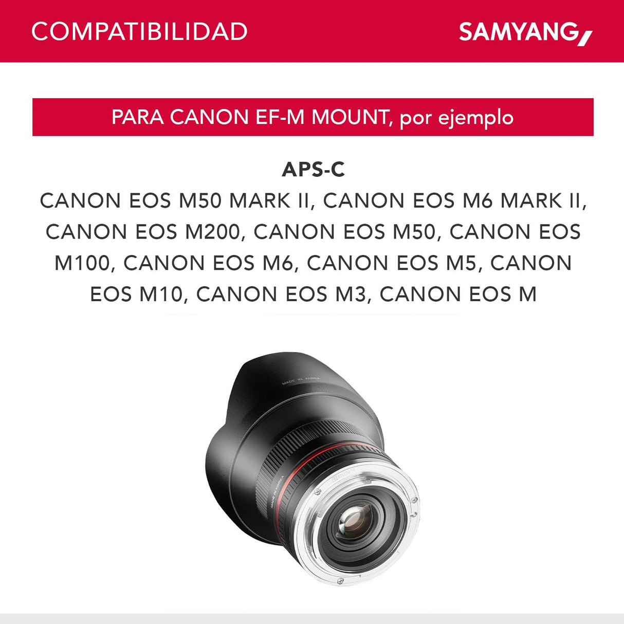 Samyang CSC-Mirrorless - Objetivo fotográfico (12 mm, F2.0 NCS, CS), negro