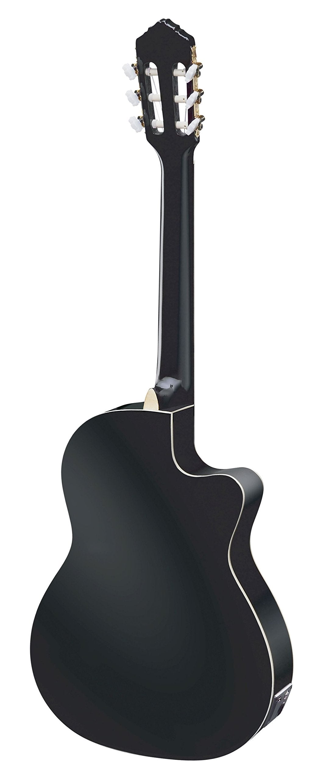 Ortega RCE145LBK - Guitarra electroacústica, abeto y caoba, para zurdos color negro, completo