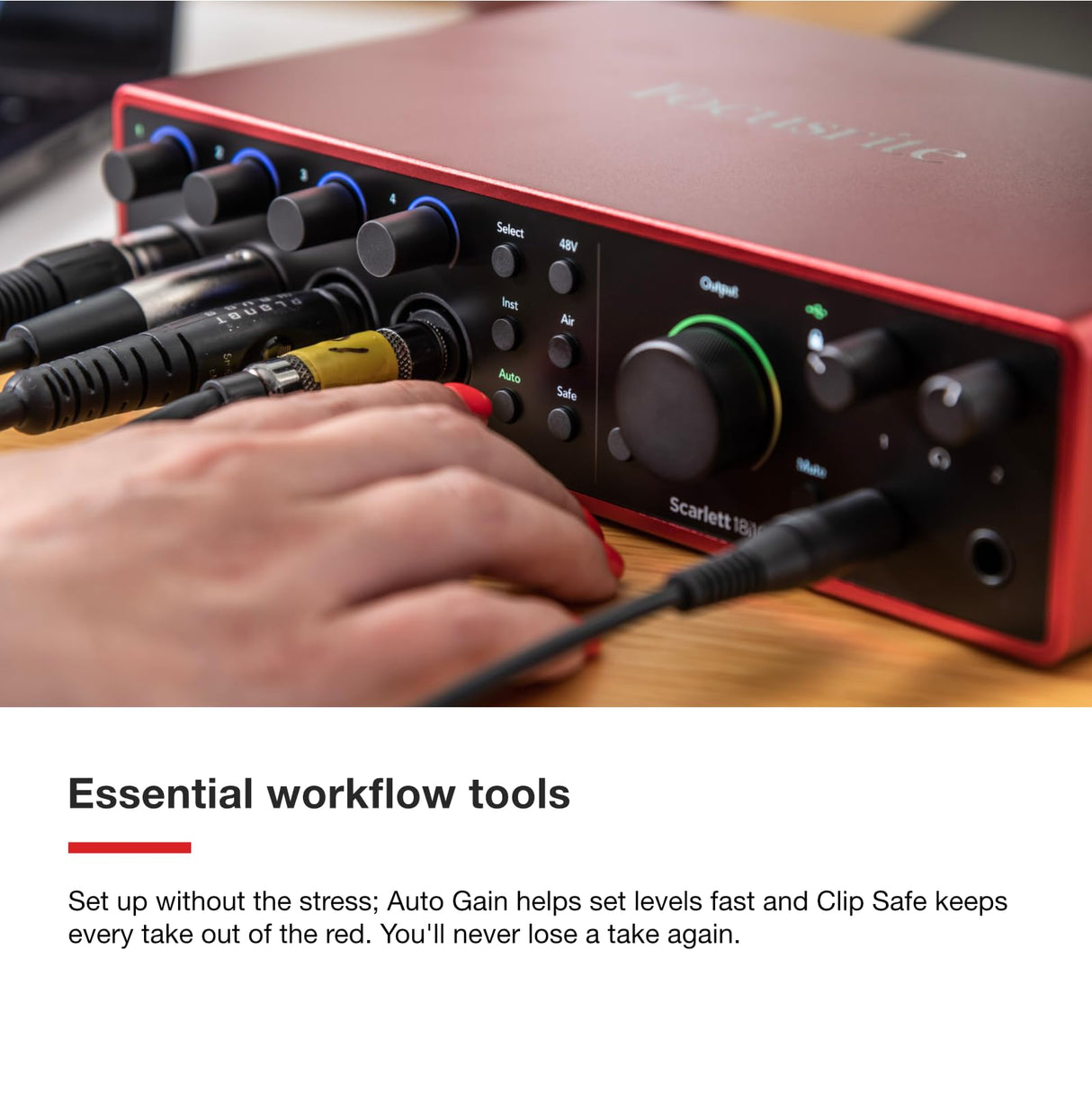 Focusrite Scarlett 18i16 interfaz de audio USB de 4.ª gen. para componer y producir música, grabar y crear pódcast. Grabación con sonido de estudio y alta fidelidad, más todo el software que necesitas