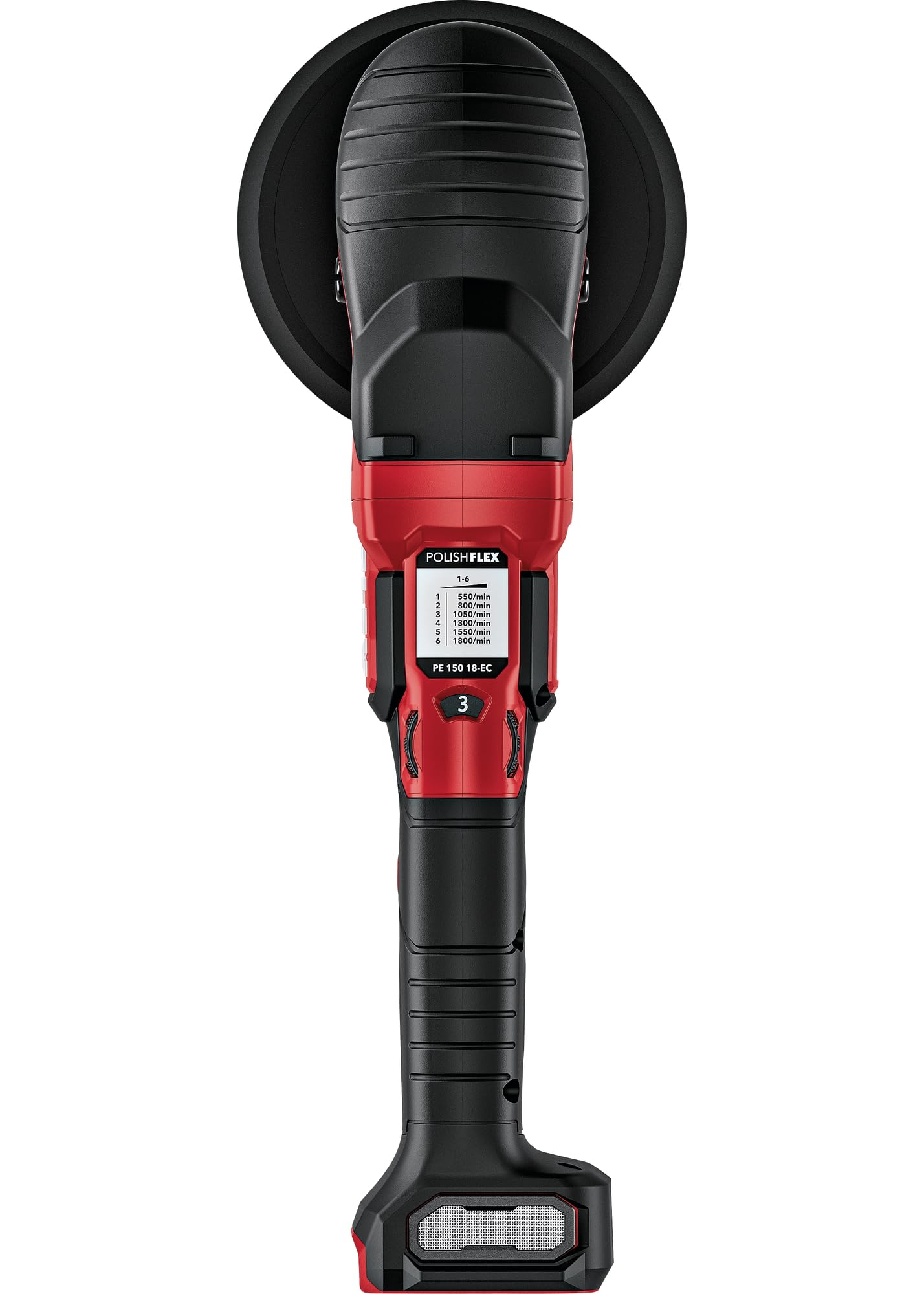 Flex Pulidor giratorio con batería, 18 V, PE 150 18-EC C (con interruptor de gas, fácil ajuste de velocidad, ergonómico) 532508