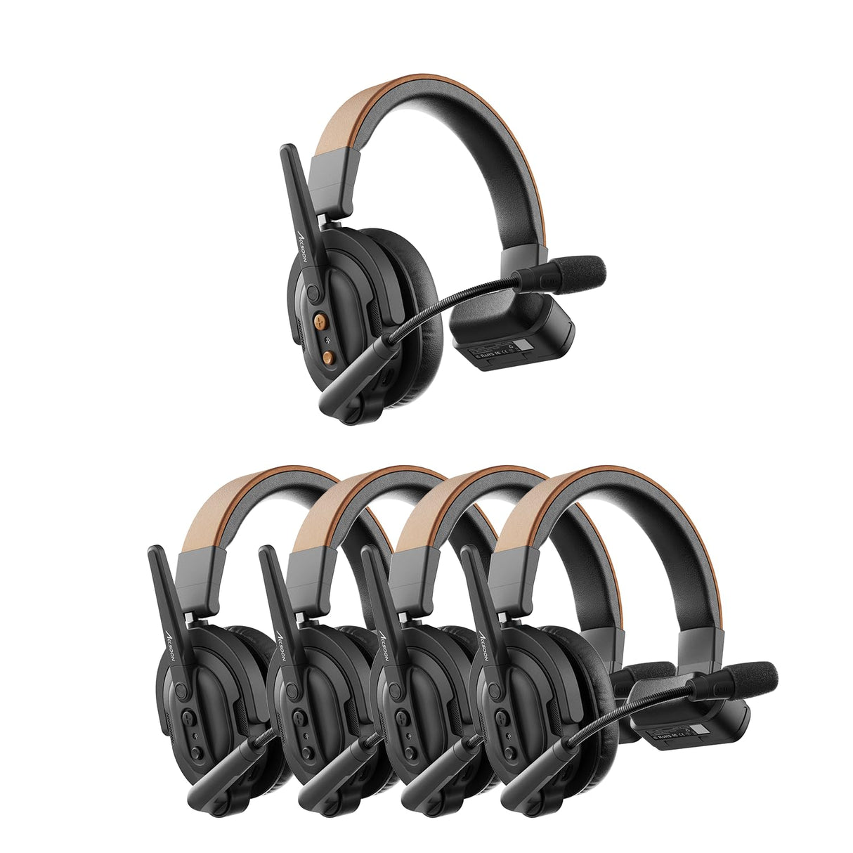 Accsoon - Kit como SE 1H4R (1 H + 4 R) - Incluye un Auricular anfitrión y Cuatro Auriculares remotos - Diseño ergonómico - Alcance de 400 Metros