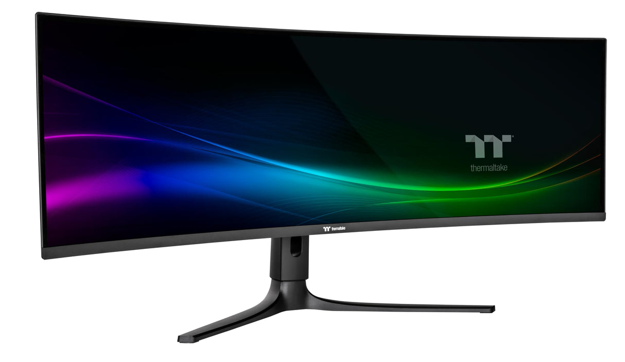 Thermaltake Monitor Gaming Curvo QD-OLED de 49″ | Resolución Dual QHD 5120×1440 | Curvatura 1800R | 240 Hz | Tiempo de Respuesta 0,03 ms | 99% DCI-P3 | RGB Integrada