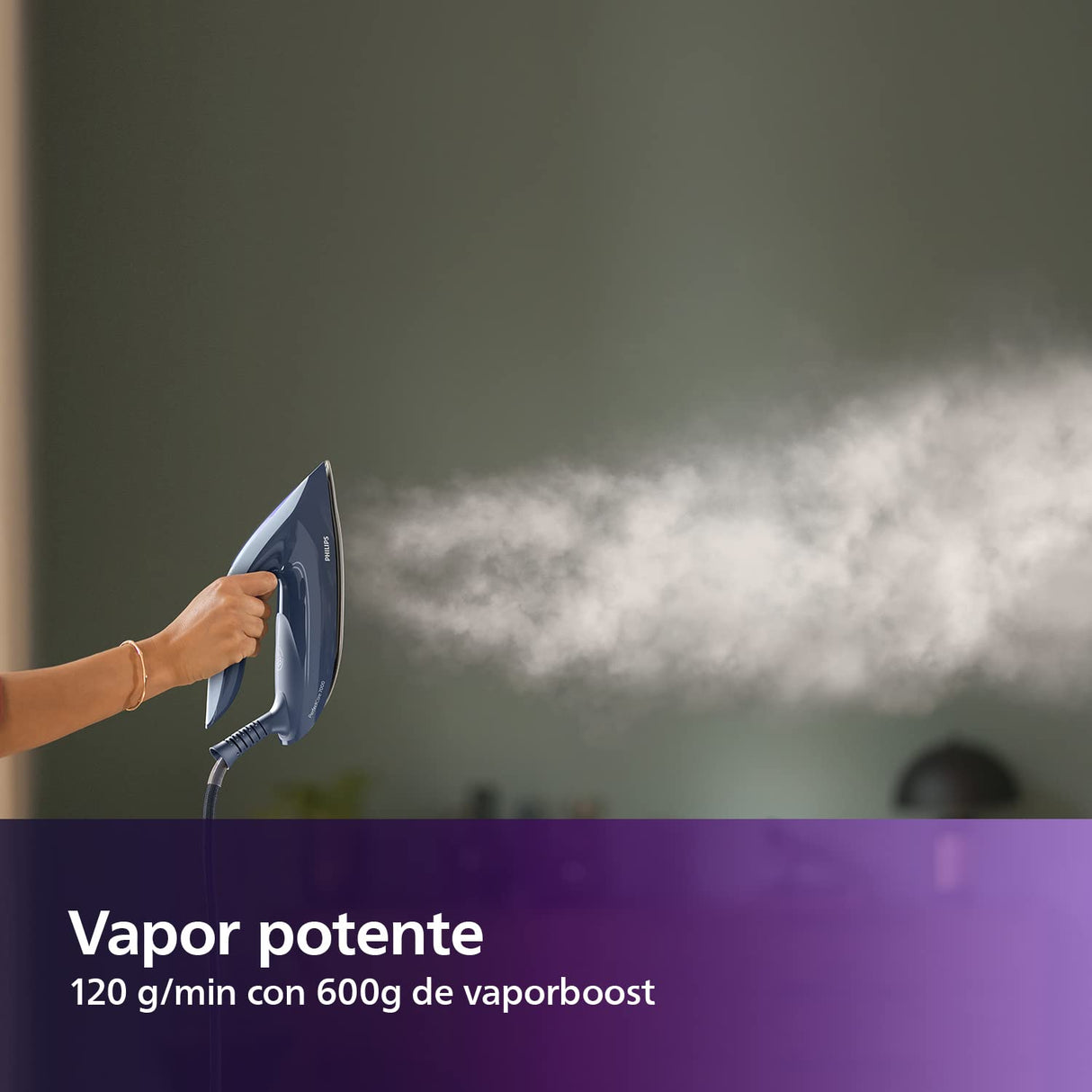 Philips PerfectCare Serie 7000 Generador de Vapor - 2100 W, Salida de Vapor de 600 g, 8,0 Bares de Presión, Tecnología OptimalTEMP, Depósito de 1,8 l, Azúl Marino/Azúl oscuro (PSG7030/20)