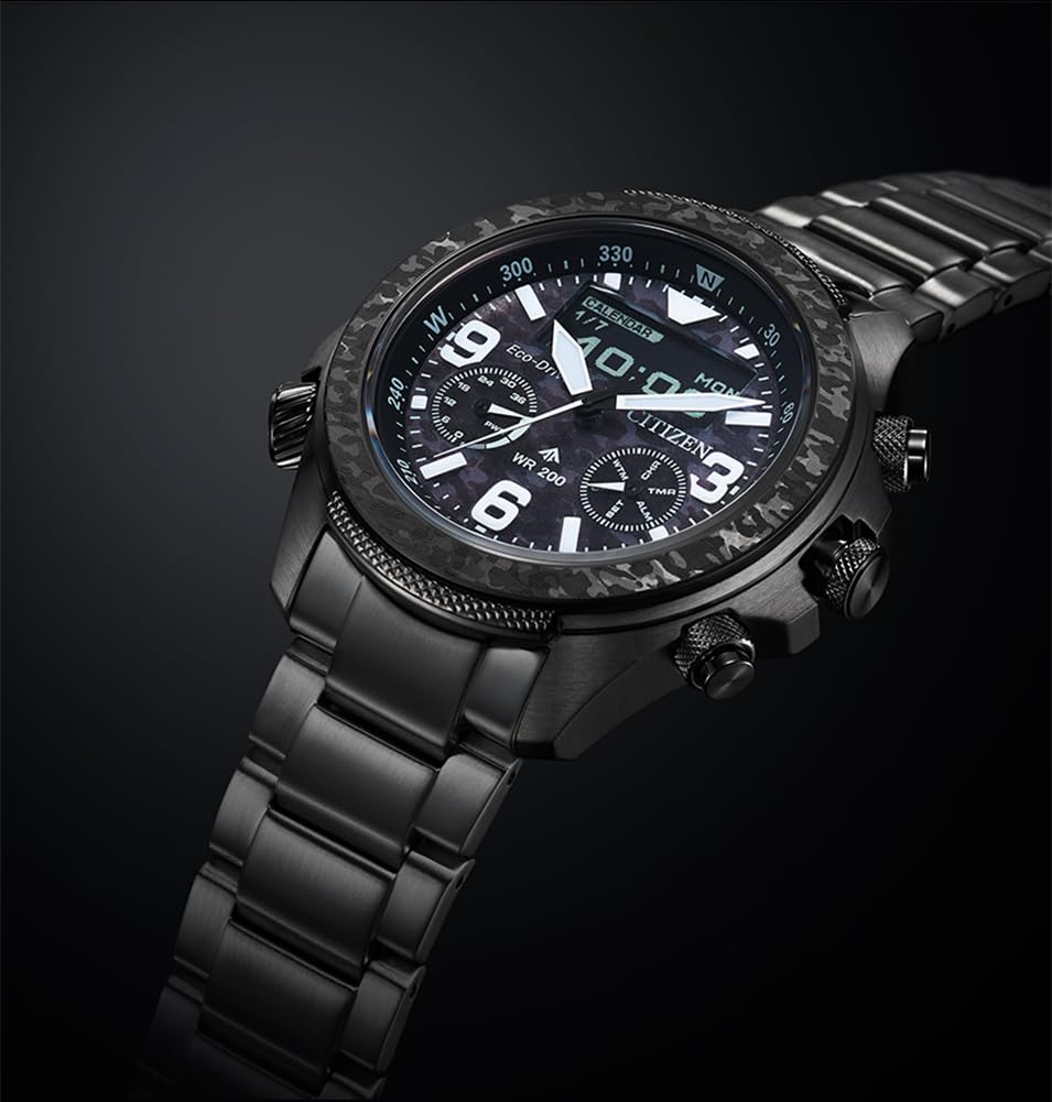 Citizen Reloj Análogico-Digital para Hombre de Eco-Drive con Correa en Acero Inoxidable JV1008-63E