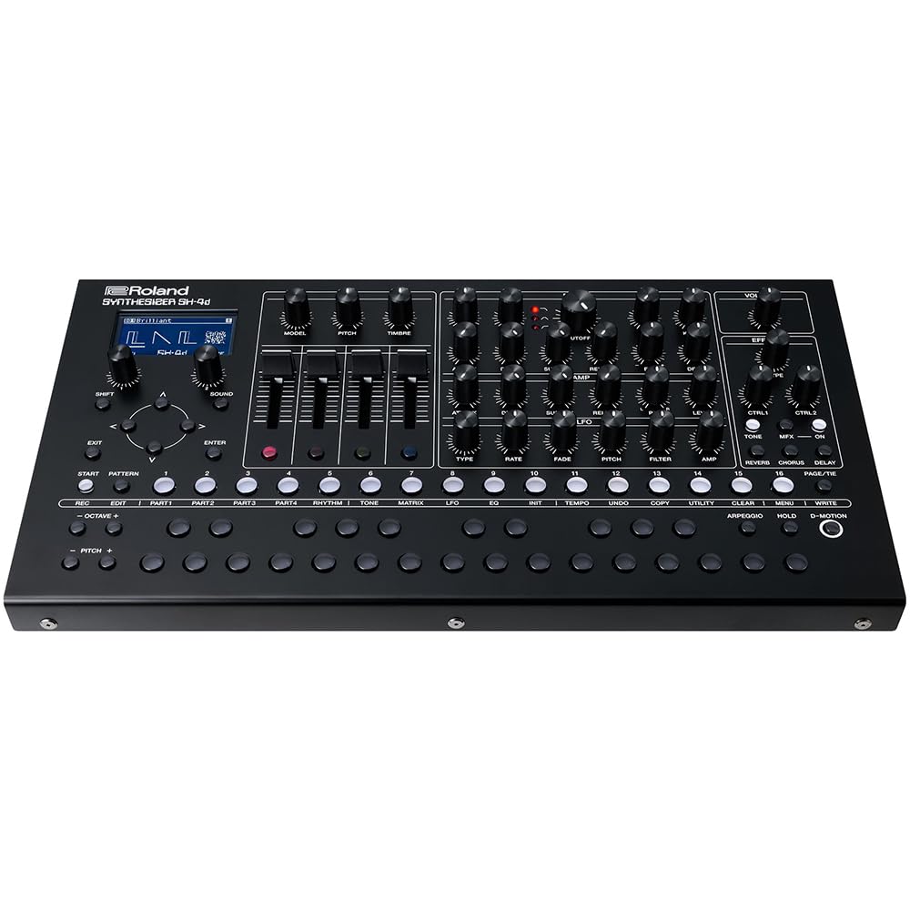 Sintetizador de sobremesa compacto Roland SH-4d | 11 modelos de OSC | Herramientas profesionales de diseño sonoro | Proceso manual | Secuenciador de patrones multitímbrico | Efectos completos