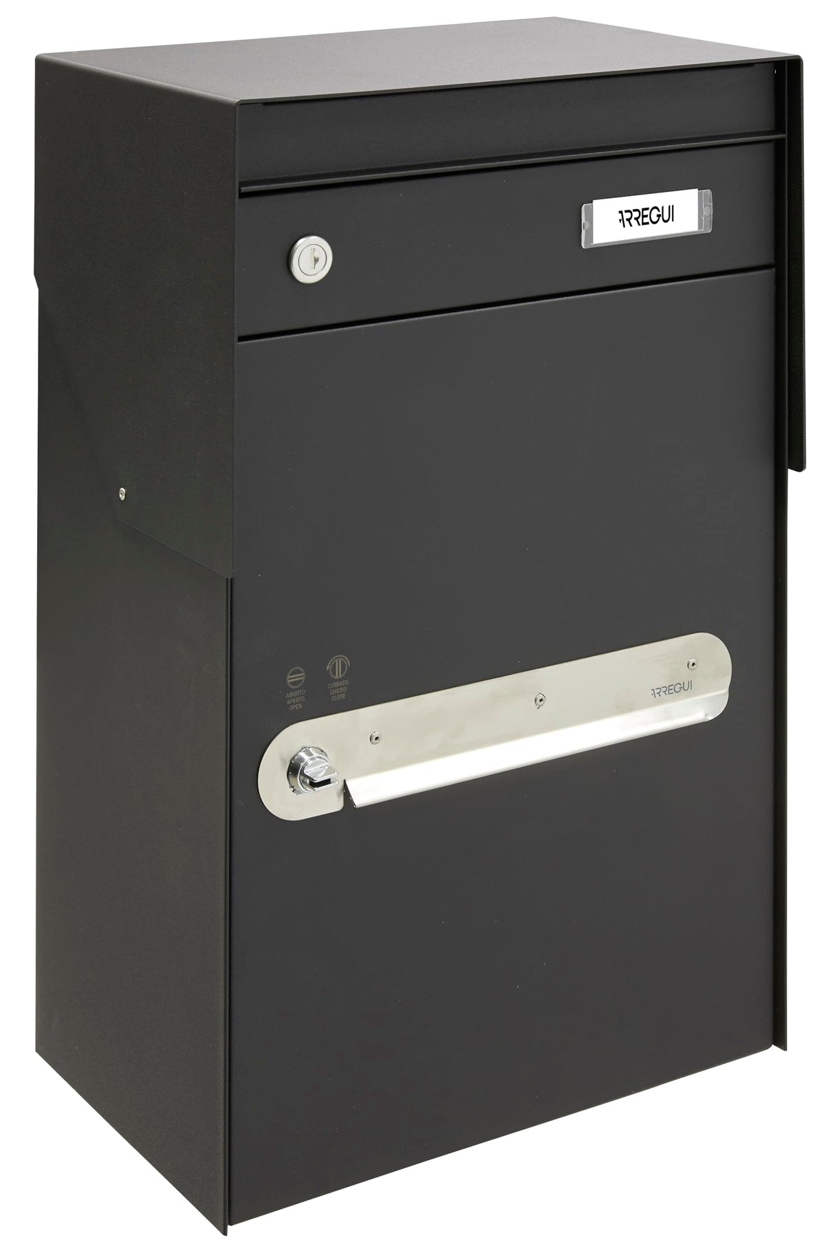 Arregui Bigpack Mail EP2014 Individual de Acero para Correo y para paquetería Grande, buzón para Paquetes, Negro