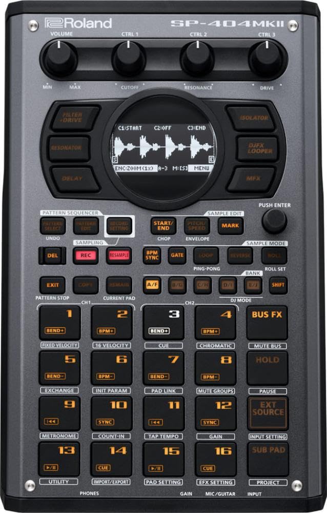 Sampler y procesador de efectos creativo Roland SP-404MKII – El mítico creador de bases SP-404 con unas mejoras de lujo – Proceso rápido – 16 GB de almacenamiento interno – Polifonía de 32 voces