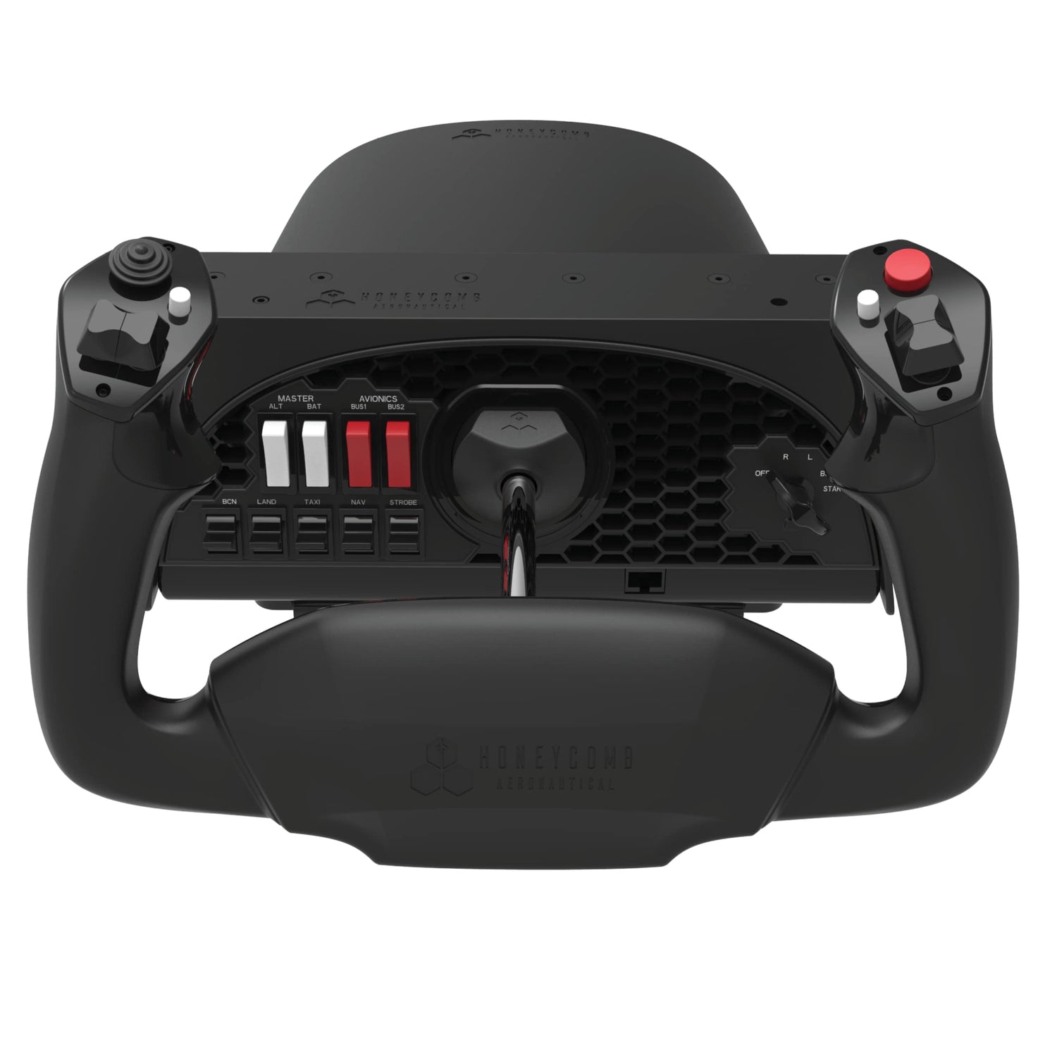 Honeycomb Aeronautical Alpha Flight Controls Yoke & Switch Panel in aviation quality for flight simulators, Universal control system for simmers, student pilots and pilots, Flight simulator for PC