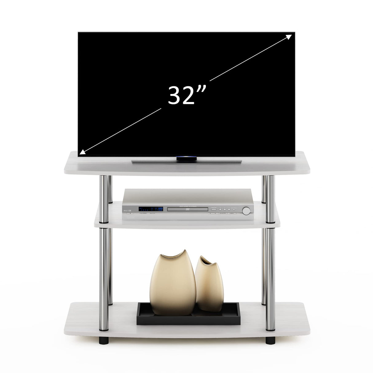 Furinno Econ Mueble TV de 3 Niveles sin Herramientas, Engineered Wood, Americano, 40.1 x 59.2 x 80cm