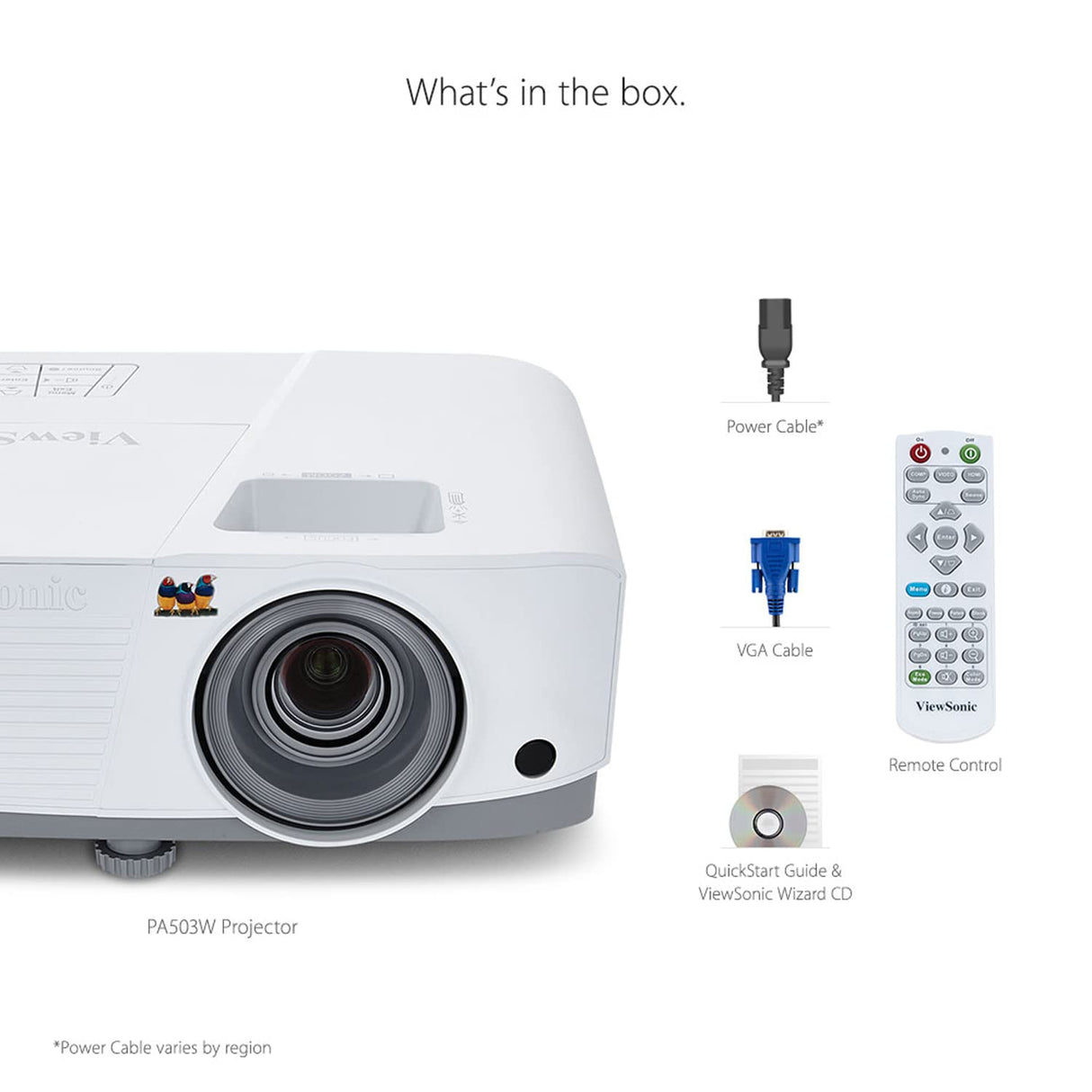 ViewSonic PA503W Proyector WXGA (DLP, 1280 x 800, 3.600 ANSI lumens, contraste 22.000:1, 16:10, HDMI, 2W), color blanco