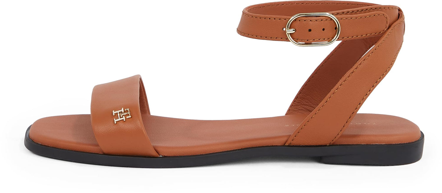 Tommy Hilfiger Sandalias Mujer Ankle Strap de piel, Marrón (Cinnamon Bark), 40