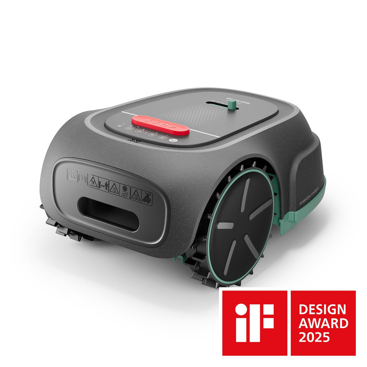 Philips Serie 3000 Robot cortacésped - Mapeo GPS, Corte Cruzado, Corte Inteligente, Corte más rápido, Rendimiento en Pendientes, App Homerun, Sensor de Lluvia, Gris Piedra caliza (RSL3000/10)